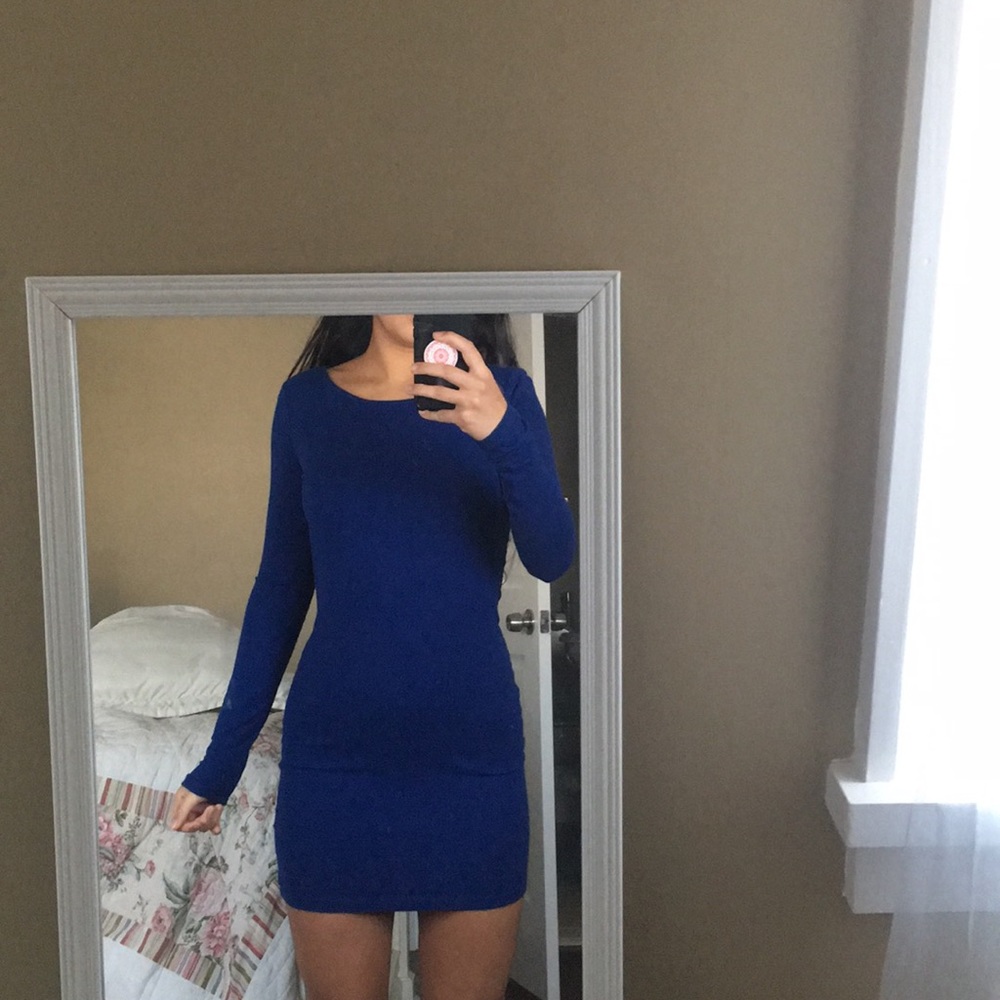 Blues body con dress